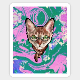 Trippy Cat Sticker